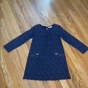 H&M Navy Dress with Gold Zipper Accents